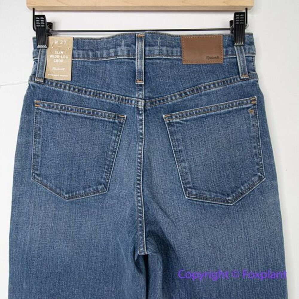 New! Madewelll Slim Wide-Leg Jeans in‎ Crownridge Wash: Raw-Hem Edition, size 27 - Picture 9 of 16